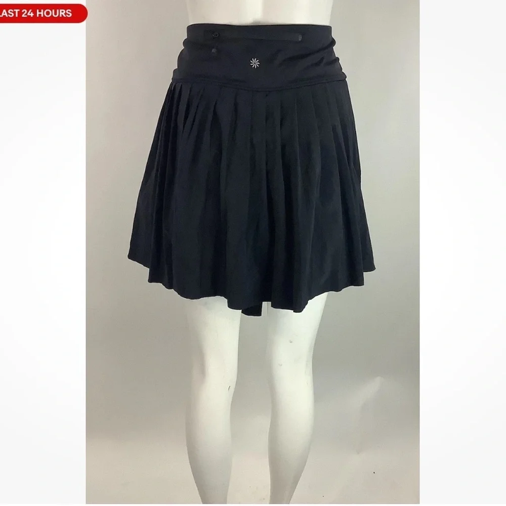 Athleta Sz 3X Levitate Pleated Skort Black Polyester Spandex Zip Pocket - Picture 3 of 7